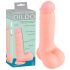 Medische rechte siliconen dildo (20cm) - natuur