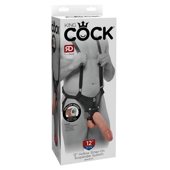 King Cock Strap-on 12 - holle strap-on dildo met harnas (30cm)