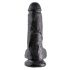 King Cock 8 met bal (20 cm) - zwart