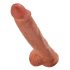 King Cock 10 inch dildó met ballen (25 cm) - bruin