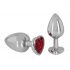 You2Toys - Diamond - 159g aluminium anale dildo (zilveren-rood)