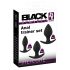 Black Velvet - siliconen anale dildo set (3-delig) - zwart