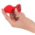 You2Toys Plug M - zwarte anaal dildo met hartvormige steen - medium (rood)