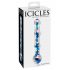 Icicles No. 08 - golvende dubbele glazen dildo (doorzichtig-blauw)