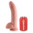 King Cock 9 - grote dildo met zuignap en ballen (23cm) - natuur