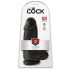 King Cock 23 cm - zuignap dildo met ballen (zwart)