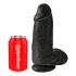 King Cock 23 cm - zuignap dildo met ballen (zwart)