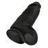 King Cock 23 cm - zuignap dildo met ballen (zwart)