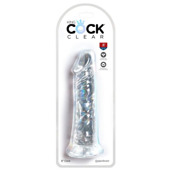 King Cock Clear 8 - Zuignap Voeldildo (20cm)