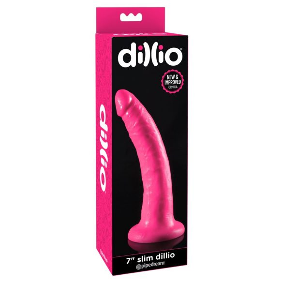 Dillio 7 - zuignap, realistische dildo (18cm) - roze