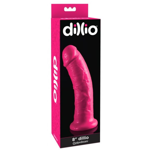 Dillio 8 - zuignap, realistische dildo (20cm) - roze