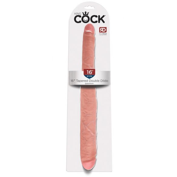 King Cock 16 Taps toelopend - levensechte dubbele dildo (41cm) - natuurlijk