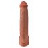 King Cock 15 - zuignap met ballen, grote dildo (38cm) - donker natur