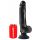 King Cock 9 - buigbare vibrator met zuignap (26cm) - zwart