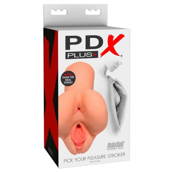 PDX Kies jouw genot Stroker - 2in1 realistische masturbator (natuurlijk)