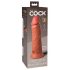 King Cock Elite 8 - zuignap, realistische dildo (20cm) - donker natuurlijk