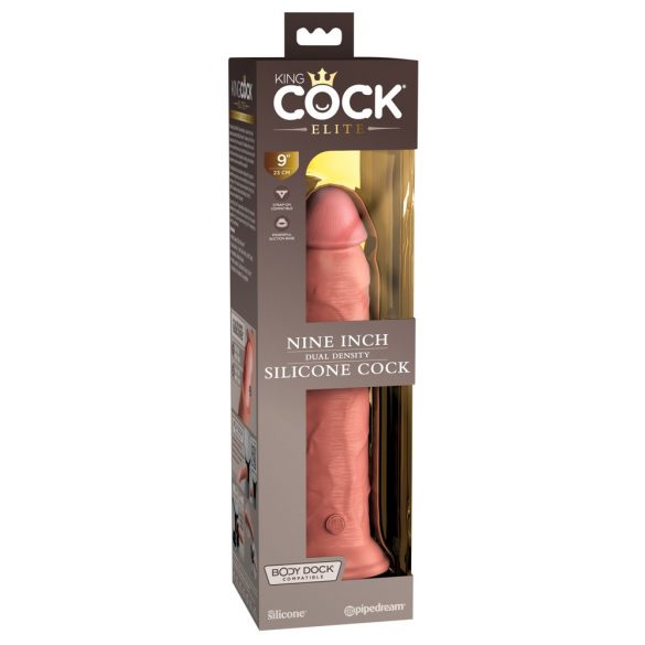 King Cock Elite 9 - zuignap, realistische dildo (23 cm) - naturel