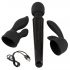 Ya Clit Wand - oplaadbare, massage vibrator set (zwart)