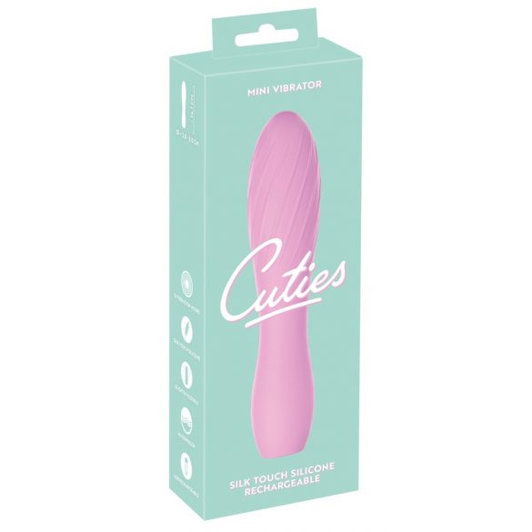 Cuties Mini 3 - Oplaadbaar, waterdicht, geribbeld vibrator (roze)