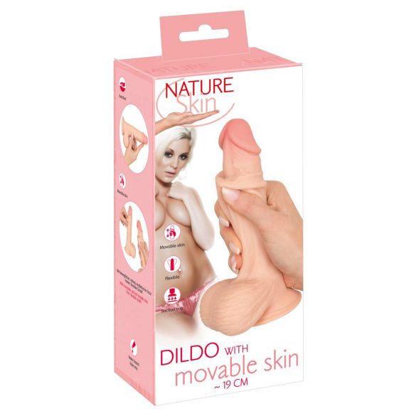 Nature Skin - dildo met huid - 19 cm (natuurlijk)