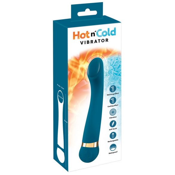 Hot 'n Cold - oplaadbare, verwarmende en koelende G-spot vibrator (turquoise)