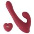 Javida - roterende vibrator met clitorisstimulator (rood)