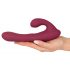 Javida - roterende vibrator met clitorisstimulator (rood)