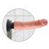 King Cock 9 buigzame, zuignap vibrator (23 cm) - beige