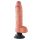 Koning Cock 25 cm buigzame vibrator met zuignap - natuur