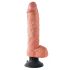 Koning Cock 25 cm buigzame vibrator met zuignap - natuur