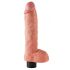 Koning Cock 25 cm buigzame vibrator met zuignap - natuur