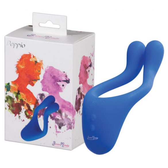 BeauMents Doppio - oplaadbare, 3-motorige partner vibrator (blauw)