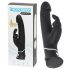 Happyrabbit Realistic - waterdichte, oplaadbare vibrator met clitorisstimulator (zwart)