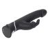 Happyrabbit Realistic - waterdichte, oplaadbare vibrator met clitorisstimulator (zwart)