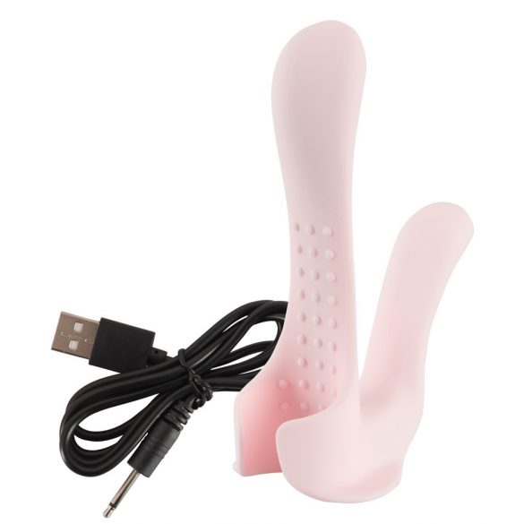 Partners keuze - oplaadbare, tweemotorige paar vibrator (lichtroze)