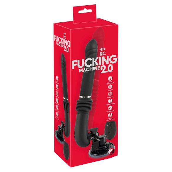 You2Toys RC Fucking Machine 2.0 - oplaadbare stootvibrator (zwart)