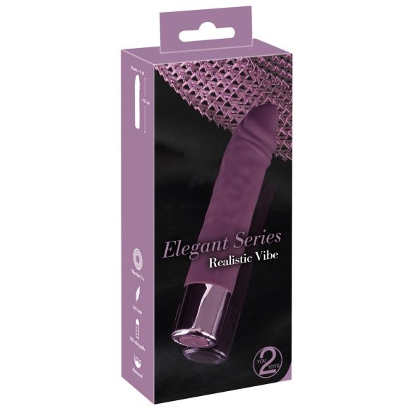 You2Toys Elegant Realistic - oplaadbare, waterdichte vibrator (paars)