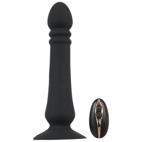 Zwarte Fluweel - oplaadbare, stotende anale vibrator (zwart)