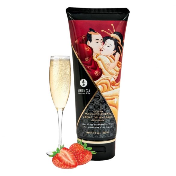 Shunga - massagecrème - aardbei (200ml)