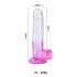 Sunfo - zuignap, realistische dildo met ballen - 22cm (transparant-paars)