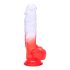 Sunfo - Geleiachtig, levensecht dildo met zuignap - 21 cm (doorzichtig-rood)