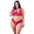 Cottelli Plus Size - zacht kant bh-set (rood)