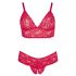 Cottelli Plus Size - zacht kant bh-set (rood)