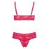 Cottelli Plus Size - zacht kant bh-set (rood) - 3XL