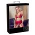 Abierta Fina - glinsterende ketting lingerieset (rood)