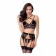 Zegerechte Sim - kanten lingerie set (zwart) - M