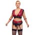 Cottelli Bondage Plus Size - kanten bh set (rood-zwart)