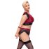 Cottelli Bondage Plus Size - kanten bh set (rood-zwart)