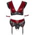 Cottelli Bondage Plus Size - kanten bh set (rood-zwart)