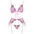 Kusbare - rozen geborduurd lingerie set (roze)